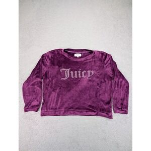 Juicy Couture Pullover Womens XL Purple Velour Sleepwear Long Sleeve Crewneck
